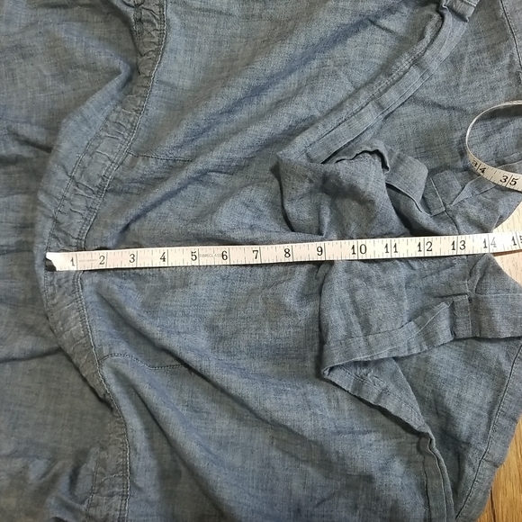 GAP 100% Cotton Chambray Denim Romper Shortall with Drawstring Waist and Pockets - Picture 11 of 14